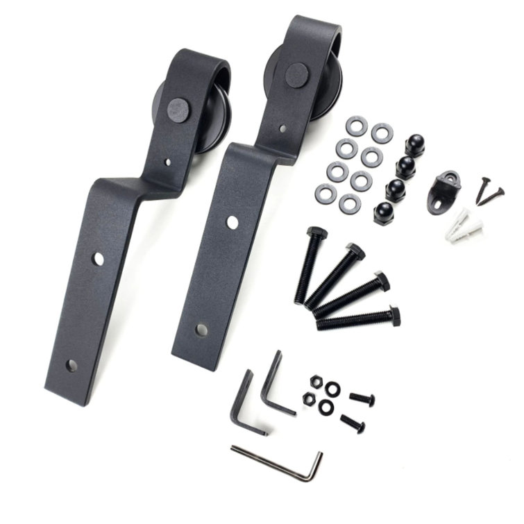 Homacer Barn Door Hardware Classic Design Bending Door Hanger Roller